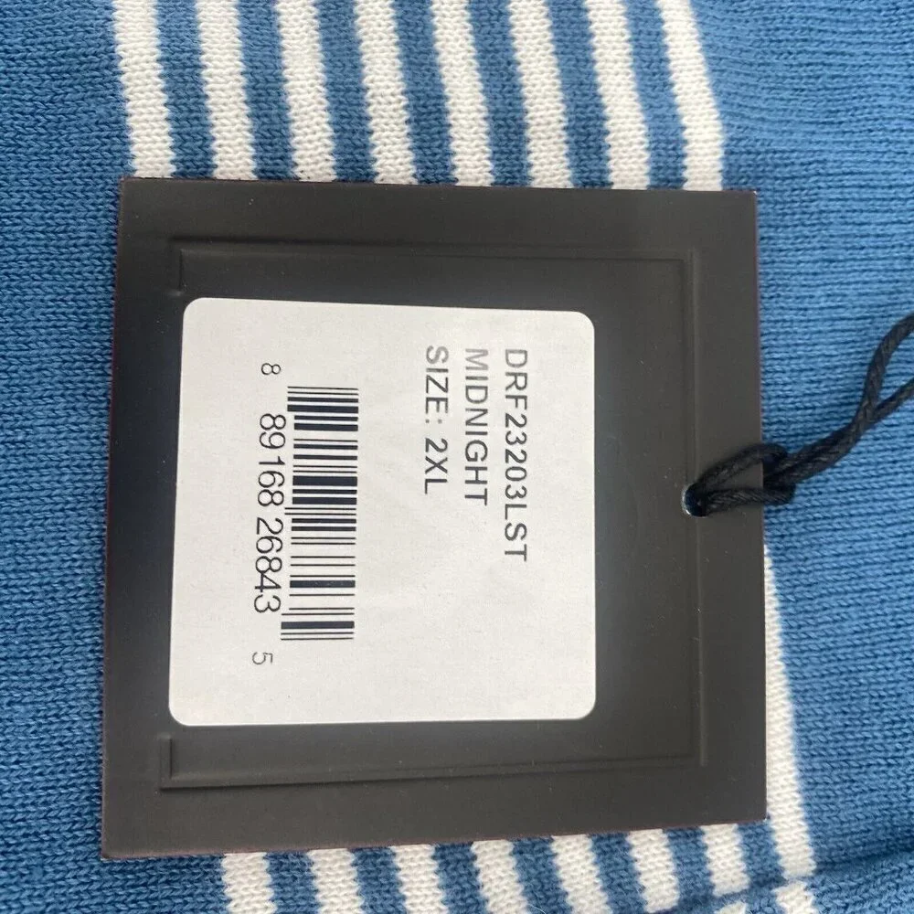 DSTRCT&ROW Mens Size XXL Sweater Collared Blue Stripe Pullover Stitchfix